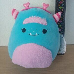 NWT Squishmallow ALIJOON the Monster 8" Blue & Pink 2025 Valentine Squad